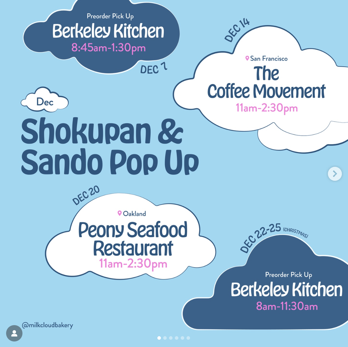 [POP UP] Saturday 12/20/2025 @milkcloudbakery