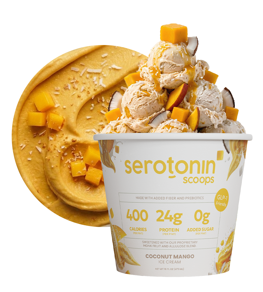 Serotonin Scoops Coconut Mango pint