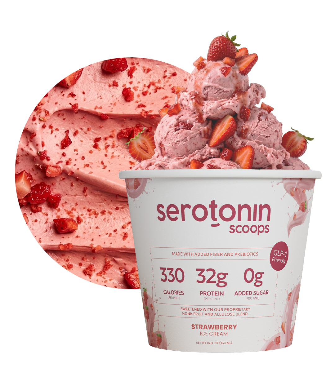 Serotonin Scoops Strawberry pint
