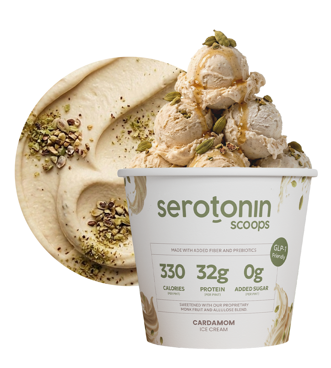 Serotonin Scoops Cardamom pint