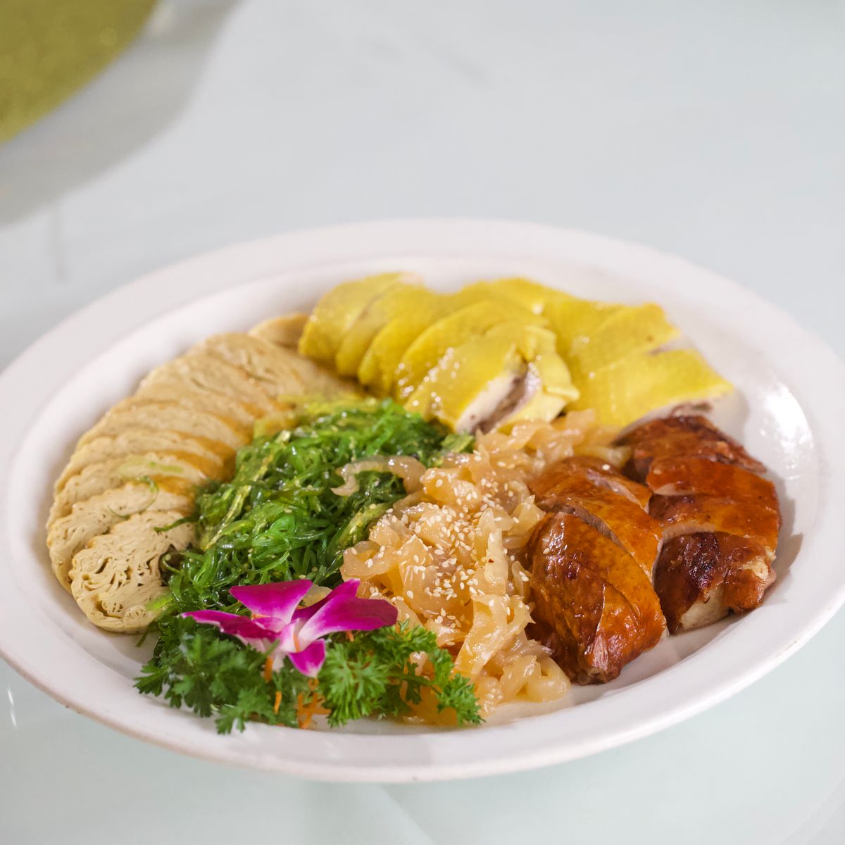 Cold appetizer platter at Peony Seafood Restaurant